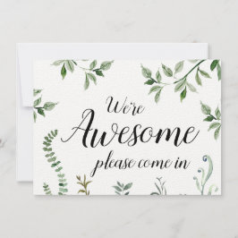 Waterverf Greenery We zijn Geweldige open gesloten