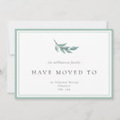 Waterverf Greenery, we zijn verhuisd Aankondiging (Voorkant)