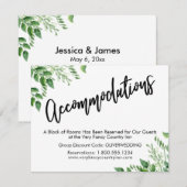 Waterverf Greenery Wedding Accommodations Save The Date (Voorkant / Achterkant)