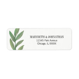 Waterverf Greenery Wedding Address Label
