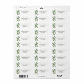Waterverf Greenery Wedding Address Label (Full Sheet)