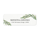 Waterverf Greenery Wedding Address Label (Voorkant)