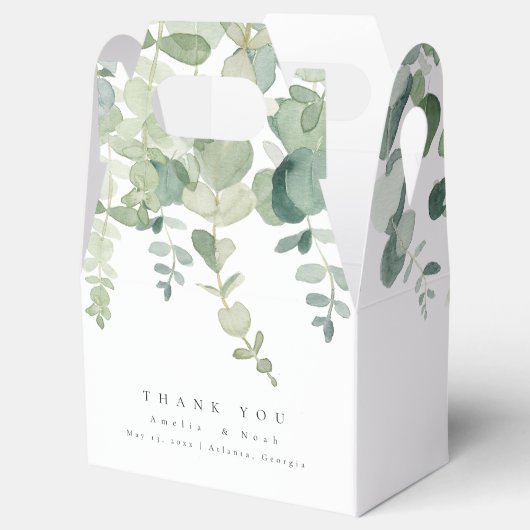 Waterverf Greenery Wedding Bedankdoosjes (Geopend)