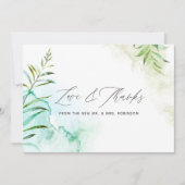 Waterverf Greenery Wedding Bedankkaart (Voorkant)