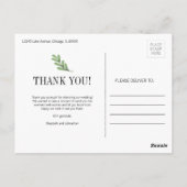 Waterverf Greenery Wedding Bedankt Briefkaart (Achterkant)