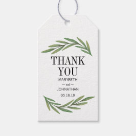 Waterverf Greenery Wedding Dank je cadeau Labels Cadeaulabel