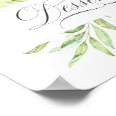 Waterverf Greenery Wedding Desert Signage Poster (Hoek)