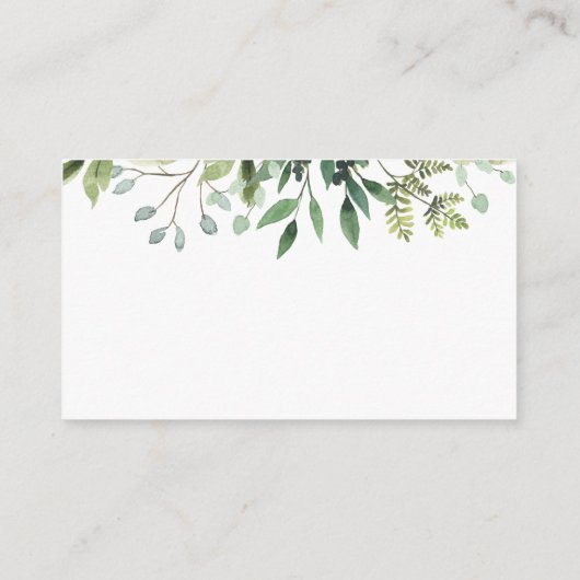 Waterverf Greenery Wedding Details Enclosure Card Informatiekaartje (Achterkant)