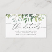 Waterverf Greenery Wedding Details Enclosure Card Informatiekaartje (Voorkant)