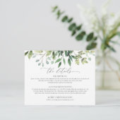 Waterverf Greenery Wedding Details Enclosure Card RSVP Kaartje (Staand voorkant)