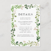 Waterverf Greenery Wedding Details Informatiekaartje (Voorkant)
