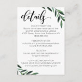 Waterverf Greenery Wedding Details Informatiekaartje (Voorkant)