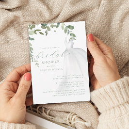 Waterverf Greenery Wedding Dress Vrijgezellenfeest Kaart