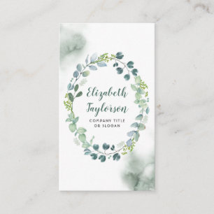 Waterverf Greenery Wedding Elegant en Creative Visitekaartje