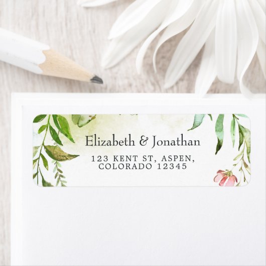 Waterverf Greenery Wedding Etiket (Insitu)