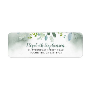 Waterverf Greenery Wedding Etiket