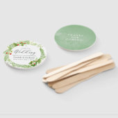 Waterverf Greenery Wedding Favor Handwaaier (Niet-gemonteerd)