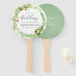 Waterverf Greenery Wedding Favor Handwaaier