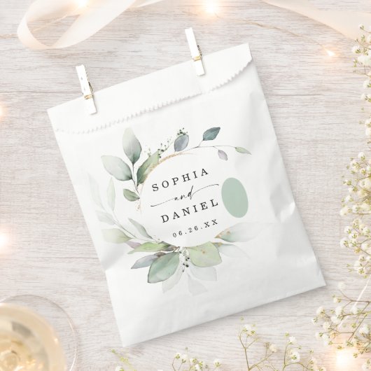 Waterverf Greenery Wedding Favors Bedankzakje (Geknipt)