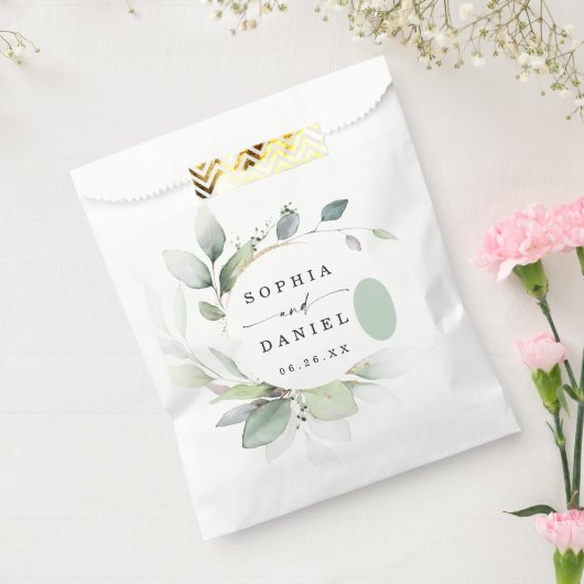 Waterverf Greenery Wedding Favors Bedankzakje (Gezegeld)