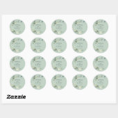Waterverf Greenery Wedding Favors Classic Round S Ronde Sticker (Vel)