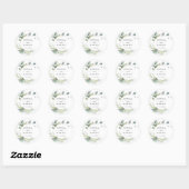 Waterverf Greenery Wedding Favors Ronde Sticker (Vel)