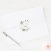 Waterverf Greenery Wedding Favors Ronde Sticker (Envelop)