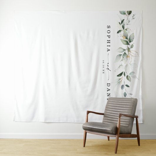 Waterverf Greenery Wedding Foto Prop Backdrop Wandkleed (In Situ (horizontaal))