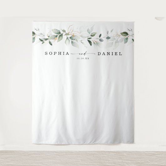 Waterverf Greenery Wedding Foto Prop Backdrop Wandkleed (Voorkant)