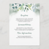 Waterverf Greenery Wedding Informatie Gast Informatiekaartje (Voorkant)