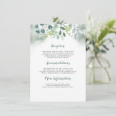 Waterverf Greenery Wedding Informatie Gast Informatiekaartje (Staand voorkant)