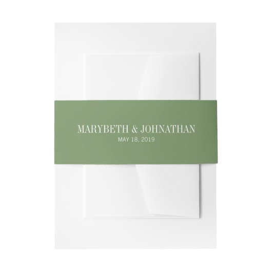 Waterverf Greenery Wedding Invitation Belly Band Uitnodigingen Wikkel (Voorkant Voorbeeld)