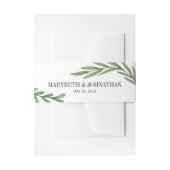 Waterverf Greenery Wedding Invitation Belly Band Uitnodigingen Wikkel (Voorkant Voorbeeld)