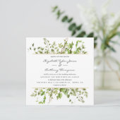 Waterverf Greenery Wedding Invitation Kaart (Staand voorkant)