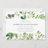 Waterverf Greenery Wedding Kaart (Voorkant)