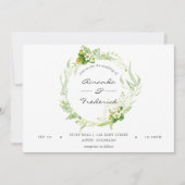 Waterverf Greenery Wedding Kaart (Voorkant)