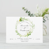 Waterverf Greenery Wedding Kaart (Staand voorkant)