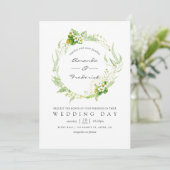 Waterverf Greenery Wedding Kaart (Staand voorkant)