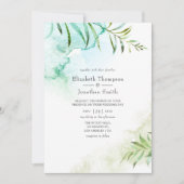 Waterverf Greenery Wedding Kaart (Voorkant)