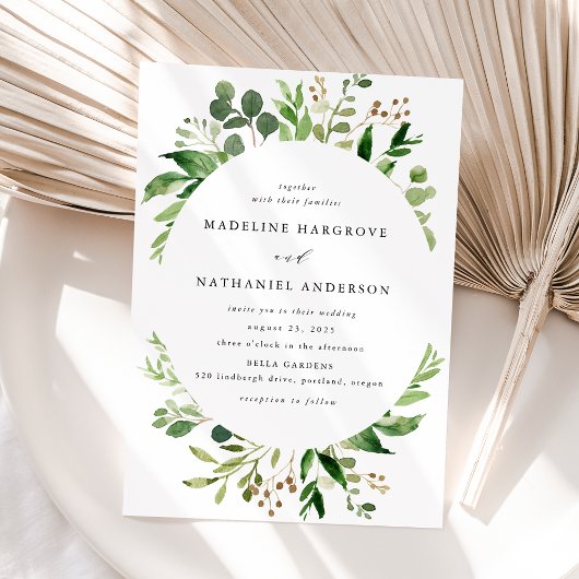 Waterverf Greenery Wedding Kaart