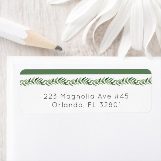Waterverf Greenery Wedding Labels (Insitu)