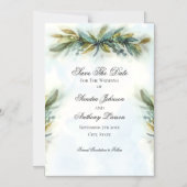 Waterverf Greenery Wedding Magnetische Uitnodiging (Voorkant)