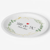 Waterverf Greenery Wedding Papieren Bordje (Gekanteld)