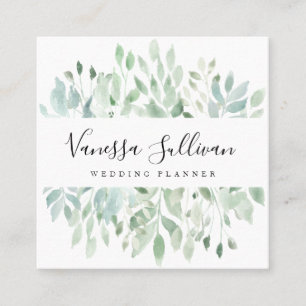 Waterverf Greenery Wedding Planner Visitekaartjes