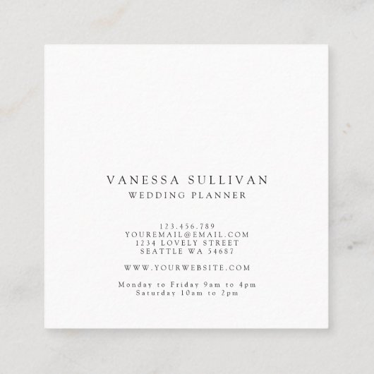 Waterverf Greenery Wedding Planner Visitekaartjes (Achterkant)