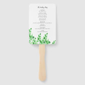 Waterverf Greenery Wedding Programme Handwaaier (Achterkant)