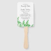 Waterverf Greenery Wedding Programme Handwaaier (Voorkant)