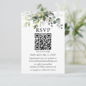 Waterverf Greenery Wedding QR RSVP Kaart (Staand voorkant)