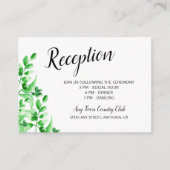 Waterverf Greenery Wedding Reception Informatiekaartje (Voorkant)