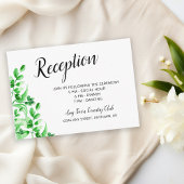 Waterverf Greenery Wedding Reception Informatiekaartje